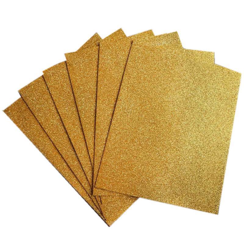 Σετ 10 Χαρτόνια Glitter Gold 220gr 25x35cm