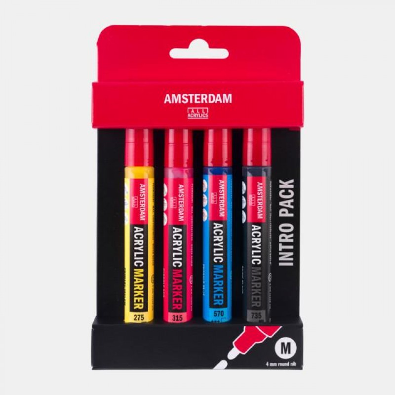 Amsterdam Σετ 4 Ακρυλικοί Μαρκαδόροι Amsterdam Σετ 4 Ακρυλικοί Μαρκαδόροι