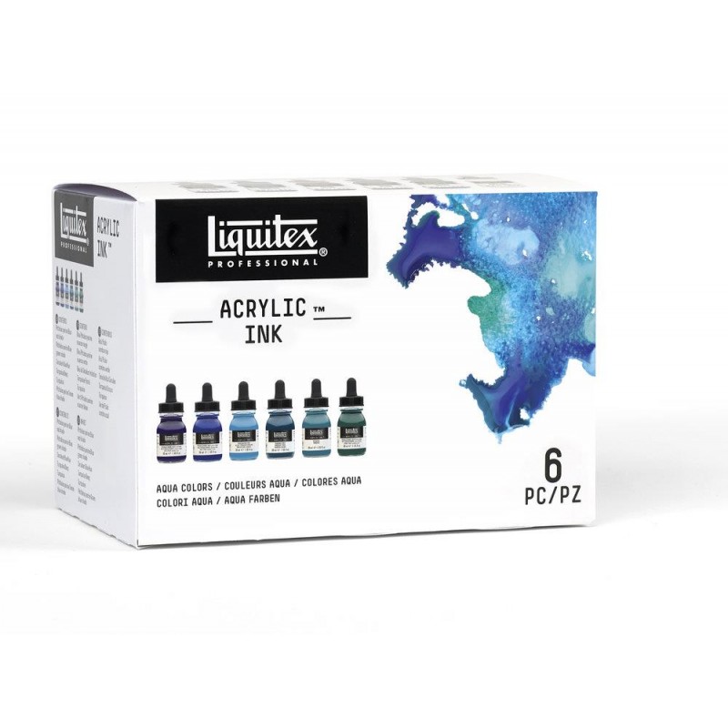 Liquitex Professional Acrylic Ink 6 x 30ml Aqua Colors