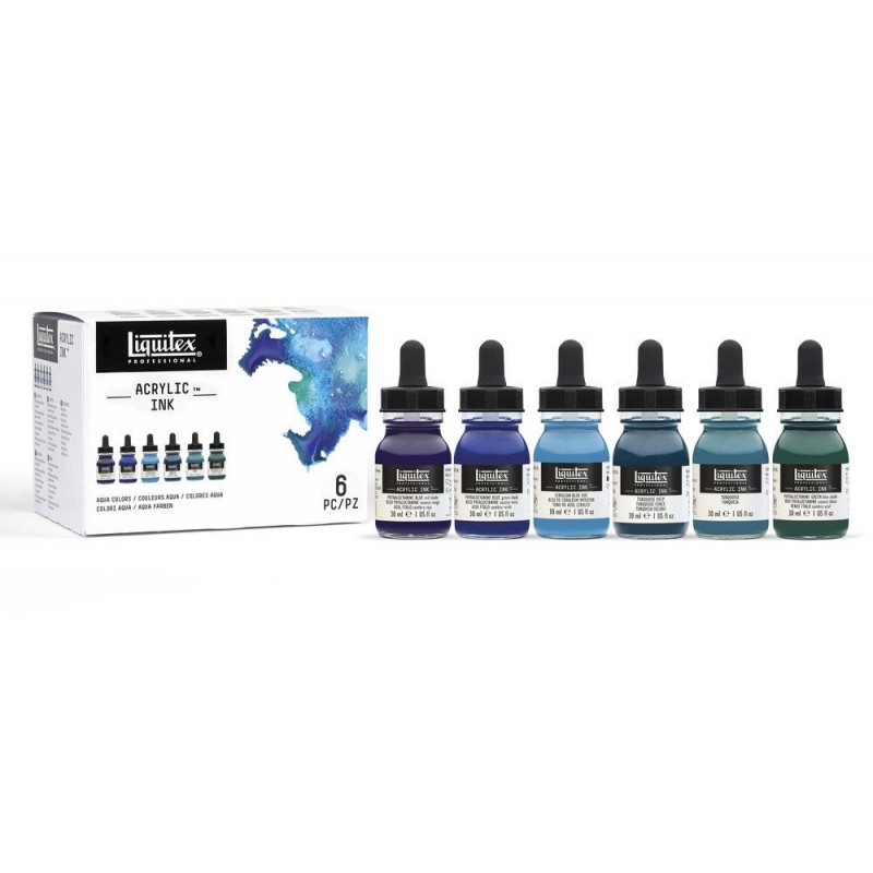 Liquitex Professional Acrylic Ink 6 x 30ml Aqua Colors