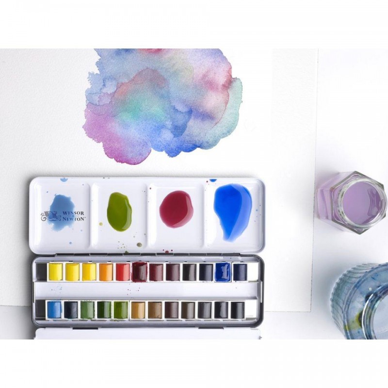 Σετ Professional Watercolor Μεταλλική Κασετίνα με 24 Πλακάκια Ακουαρέλας