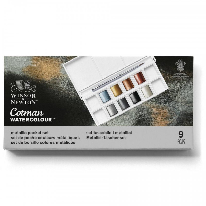 Σετ Cotman Metallic Κασετίνα με 8 Πλακάκια Ακουαρέλας και Πινέλο