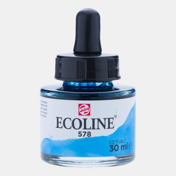 Ecoline 30ml 578 Sky Blue Cyan Ecoline 30ml 578 Sky Blue Cyan