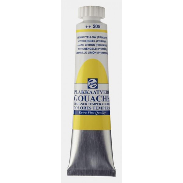 Talens Gouache 20ml No 205 Yellow Lemon Talens Gouache 20ml No 205 Yellow Lemon