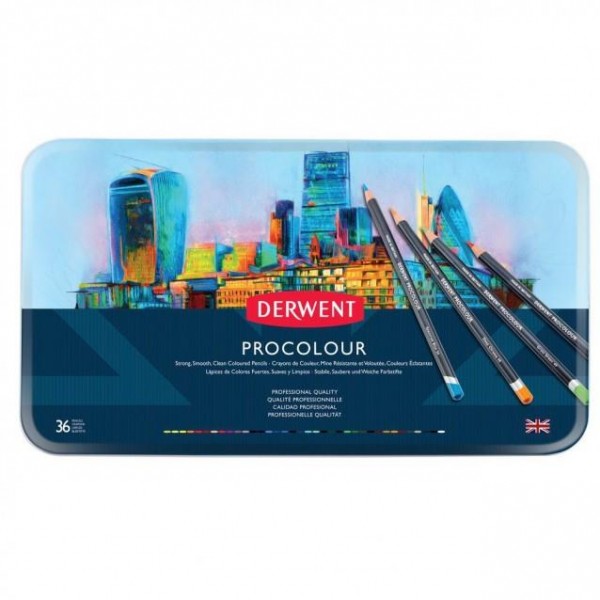 Derwent Μεταλλική Κασετίνα με 36 Μολύβια Procolour Derwent Μεταλλική Κασετίνα με 36 Μολύβια Procolour