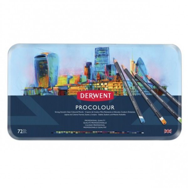 Derwent Μεταλλική Κασετίνα με 72 Μολύβια Procolour Derwent Μεταλλική Κασετίνα με 72 Μολύβια Procolour