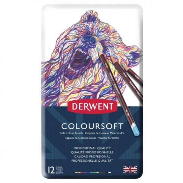 Derwent Μεταλλική Κασετίνα με 12 Μολύβια Coloursoft Derwent Μεταλλική Κασετίνα με 12 Μολύβια Coloursoft