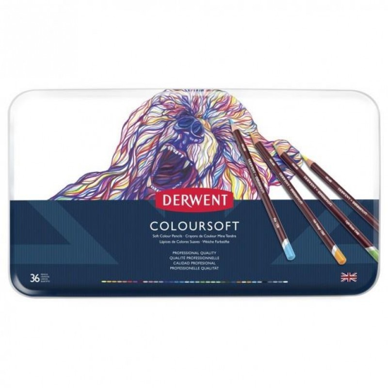 Derwent Μεταλλική Κασετίνα με 36 Μολύβια Coloursoft