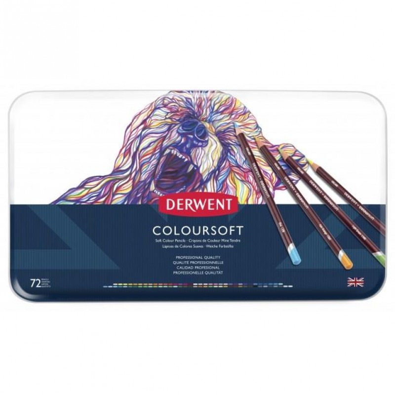 Derwent Μεταλλική Κασετίνα με 72 Μολύβια Coloursoft