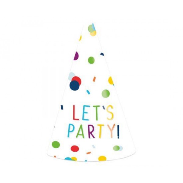 Καπελάκια Χάρτινα 16cm Let s Party Confetti 8τεμ
