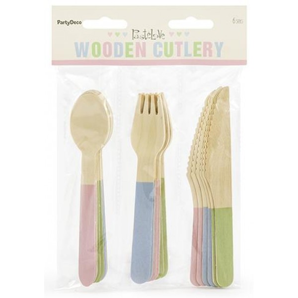 Μαχαιροπίρουνα Ξύλινα 16cm 18τεμ Μαχαιροπίρουνα Ξύλινα 16cm 18τεμ