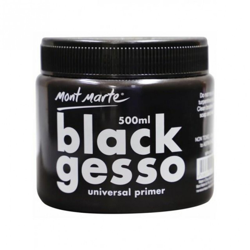 Mont Marte Έτοιμη Προετοιμασία Gesso Μαύρο 500ml