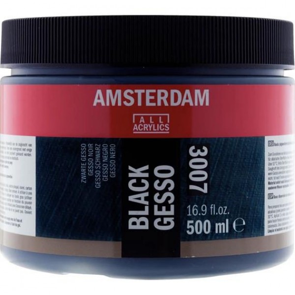 Amsterdam  Έτοιμη Προετοιμασία Gesso Μαύρο 500ml Amsterdam  Έτοιμη Προετοιμασία Gesso Μαύρο 500ml