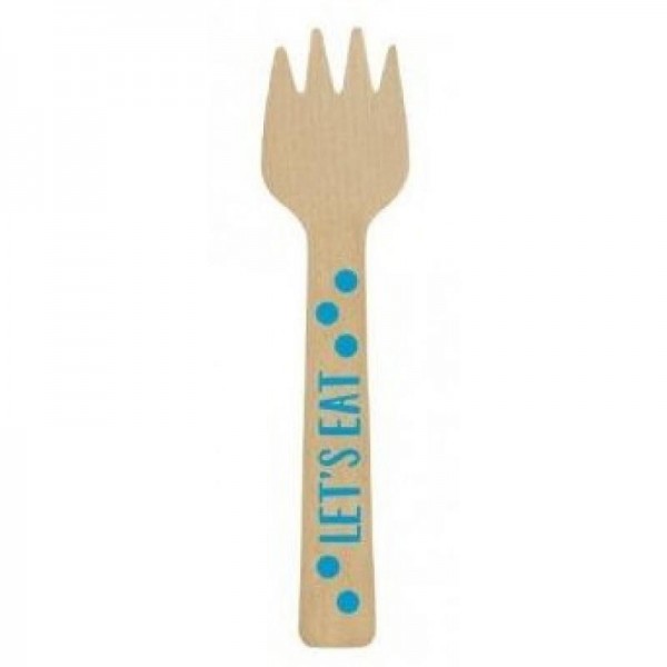 Ξύλινα Πιρουνάκια Blue Dots 12τεμ