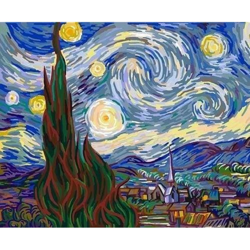 Ζωγραφική με Αριθμούς Τελάρο 40x50cm Van Gogh Εναστρη νύχτα