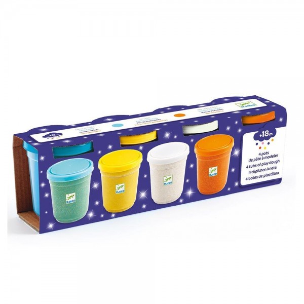 Djeco 4 Πλαστοζυμαράκια κατασκευής μοντέλων air dry Glitter Djeco 4 Πλαστοζυμαράκια κατασκευής μοντέλων air dry Glitter
