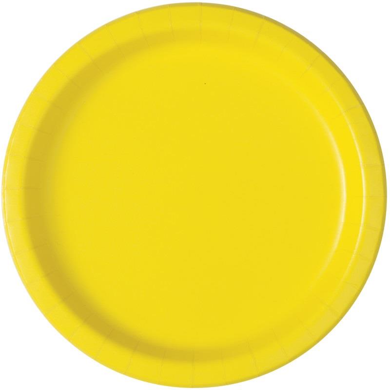 Στρογγυλά Πιάτα Φαγητού Κίτρινα 23cm 16τεμ