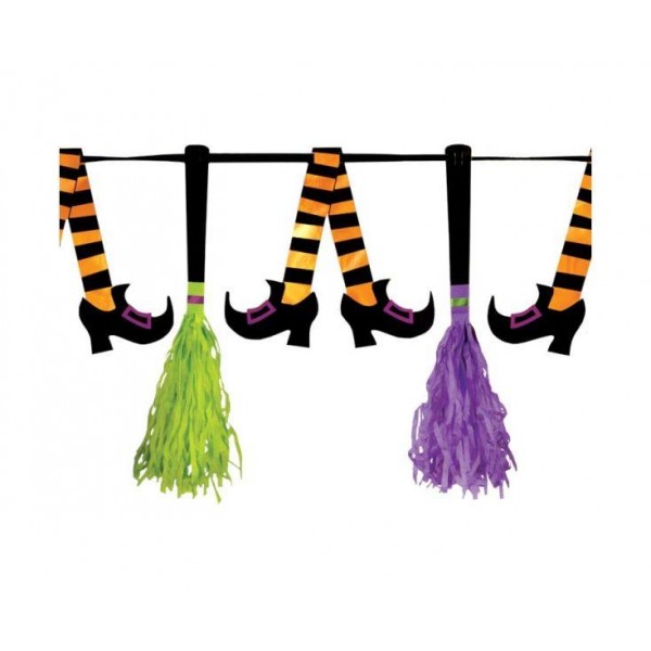 Γιρλάντα με σκούπες Witches Crew 3m