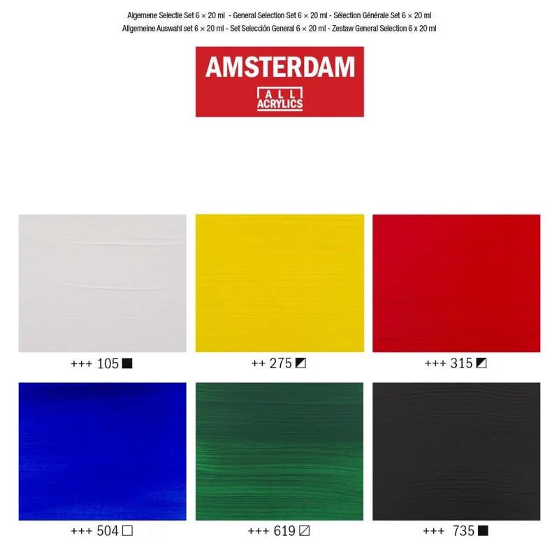 Amsterdam Σετ 6 Ακρυλικά Χρώματα 20ml General