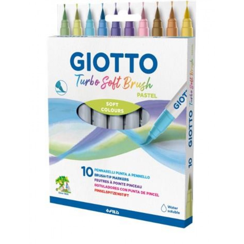 Giotto Turbo Soft Brush Pastel Μαρκαδόροι Πινέλο 10τεμ
