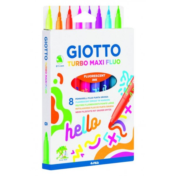 Giotto Turbo Maxi Neon Μαρκαδόροι 8τεμ Giotto Turbo Maxi Neon Μαρκαδόροι 8τεμ