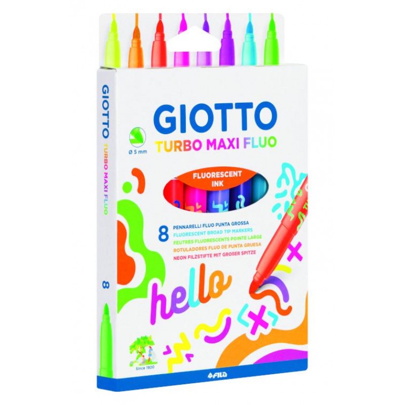 Giotto Turbo Maxi Neon Μαρκαδόροι 8τεμ