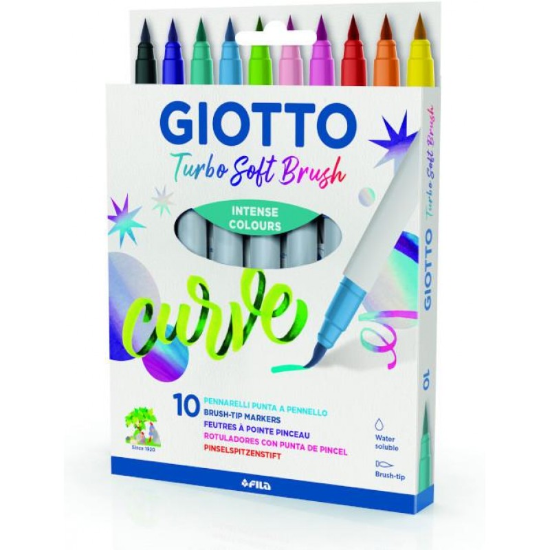Giotto Turbo Soft Brush Μαρκαδόροι Πινέλο 10τεμ