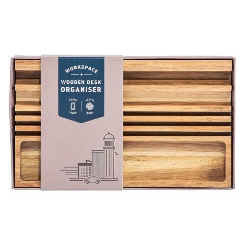 Wooden Desk Organiser and Phone Stand