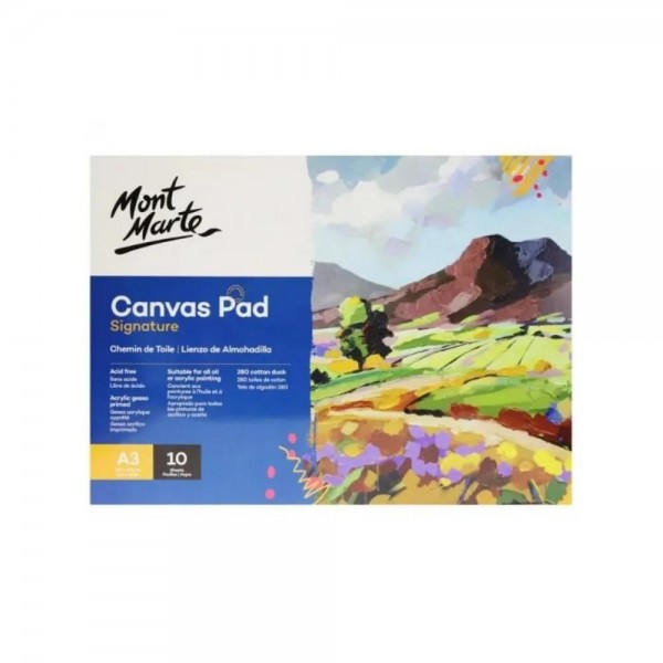 Mont Marte Μπλοκ 10 Φύλλα Βαμβακερό Καμβά A3 (29.7x42cm) 280gr Mont Marte Μπλοκ 10 Φύλλα Βαμβακερό Καμβά A3 (29.7x42cm) 280gr