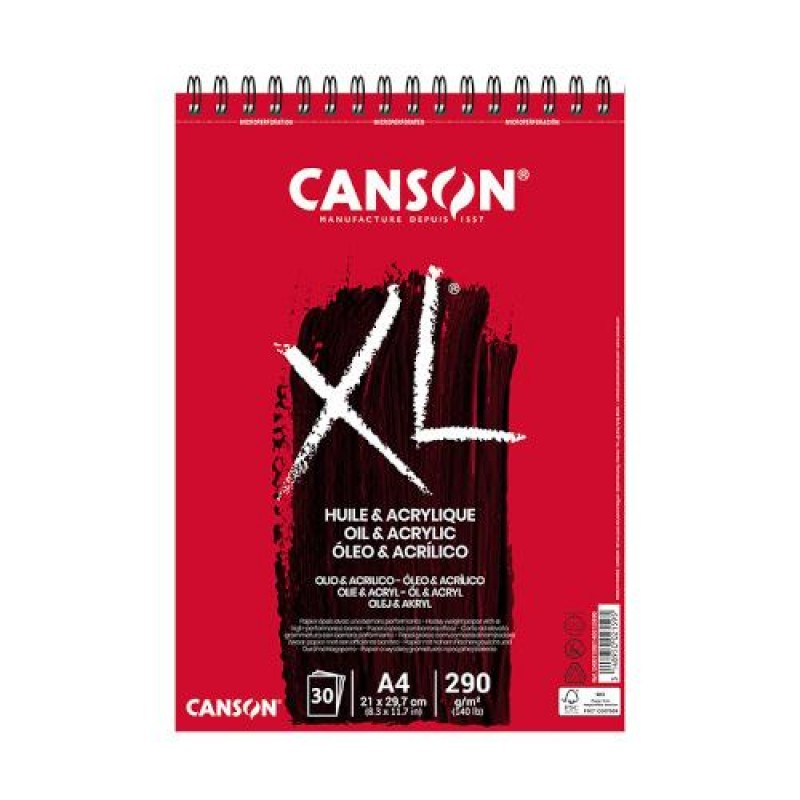 Canson Μπλοκ XL Oil-Acrylic A4 290gr 30p