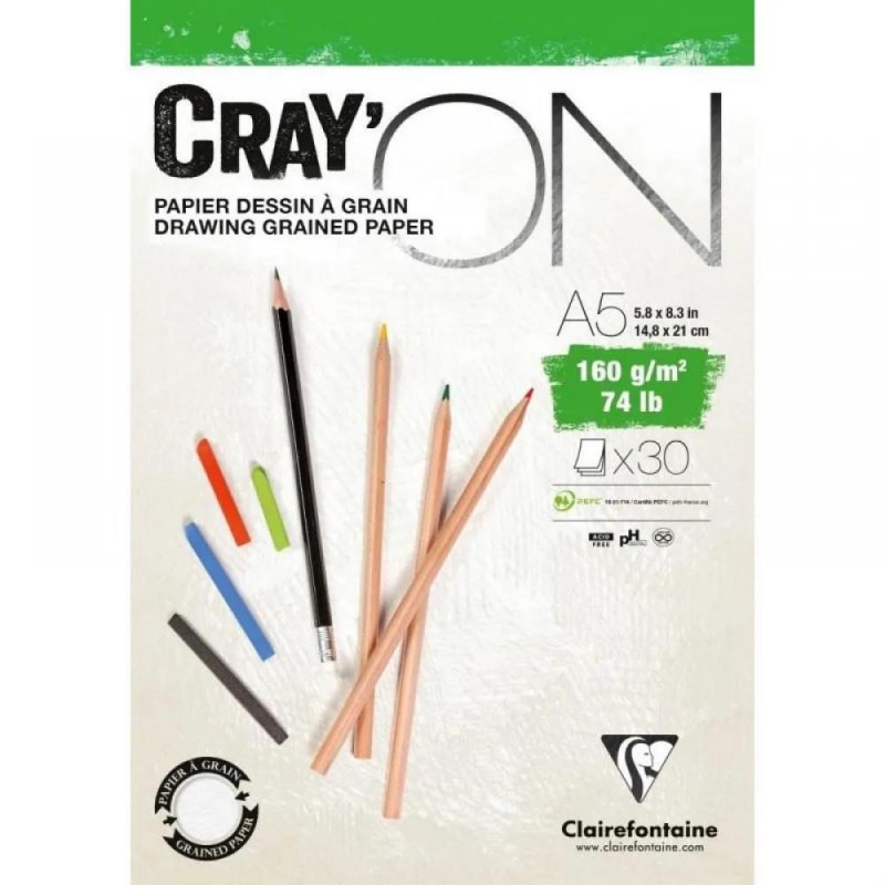 Clairefontaine Μπλοκ Σχεδίου CrayON 30 φύλλων A5 160gr