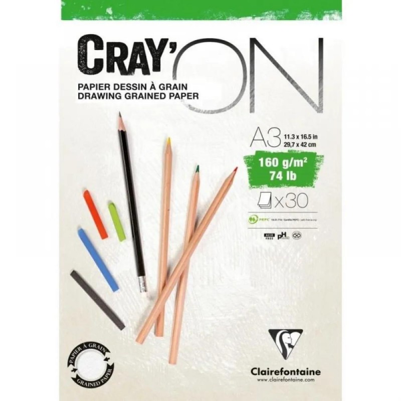 Clairefontaine Μπλοκ Σχεδίου CrayON 30 φύλλων A3 160gr