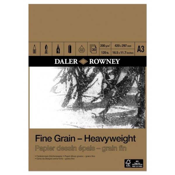 Daler Μπλοκ Fine Grain Heavyweight Drawing Pad A3 200gr 30φ