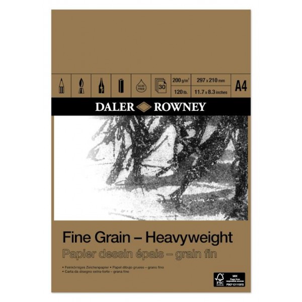 Daler Μπλοκ Fine Grain Heavyweight Drawing Pad A4 200gr 30φ