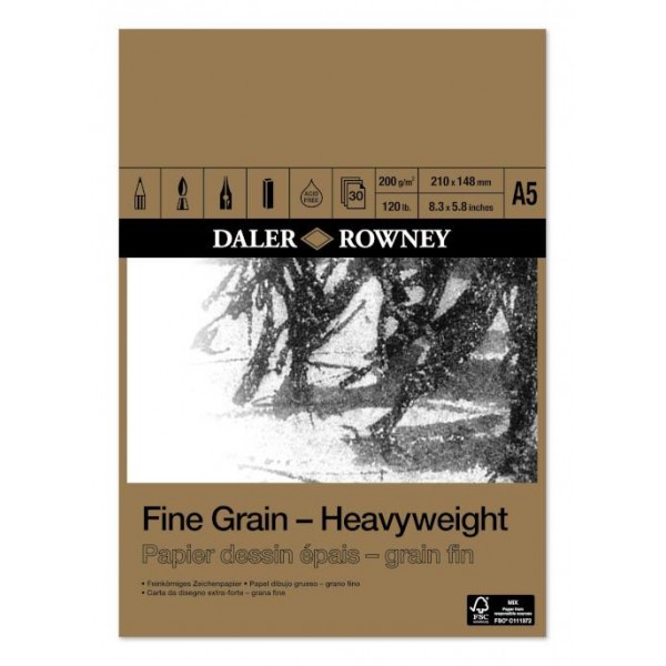Daler Μπλοκ Fine Grain Heavyweight Drawing Pad A5 200gr 30φ