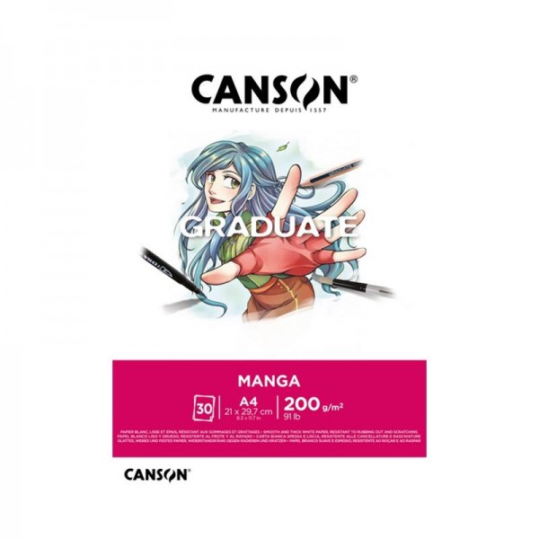 Canson Μπλοκ Graduate Manga A4 - 210mm x 297mm 200g 30φ Canson Μπλοκ Graduate Manga A4 - 210mm x 297mm 200g 30φ