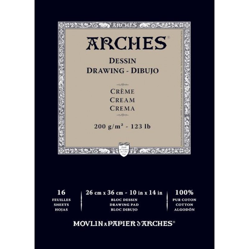 Μπλοκ Σχεδίου Arches Cream 200g 26x36cm 16φ