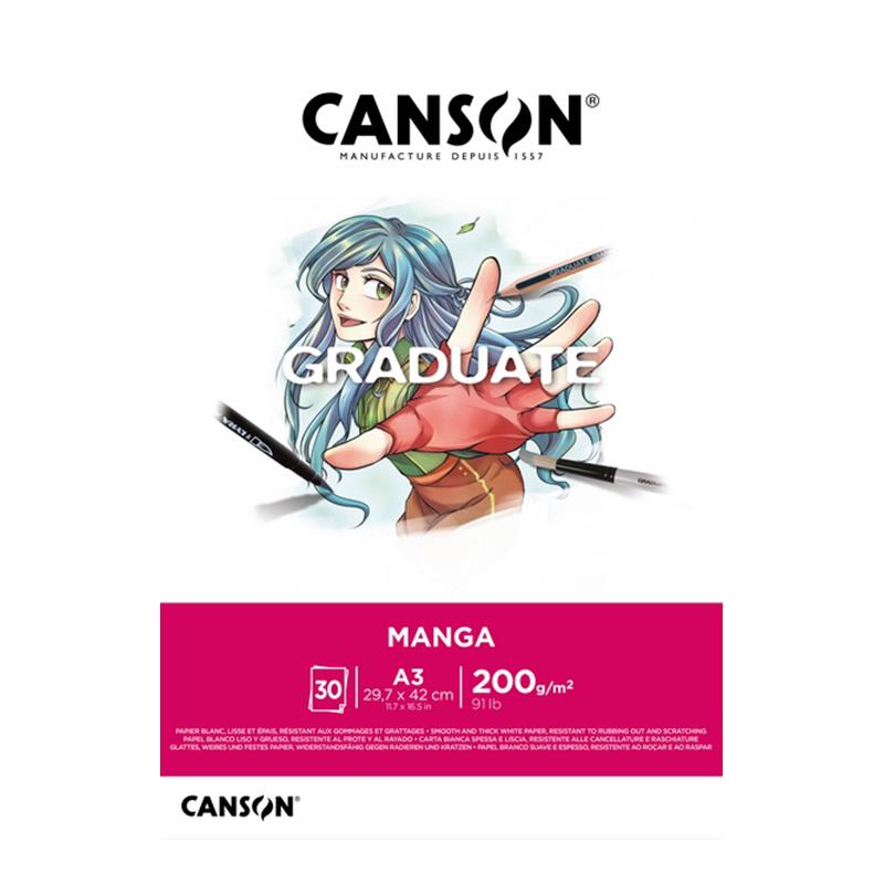 Canson Μπλόκ Graduate Manga A3 - 297mm x 420mm 200g 30φ