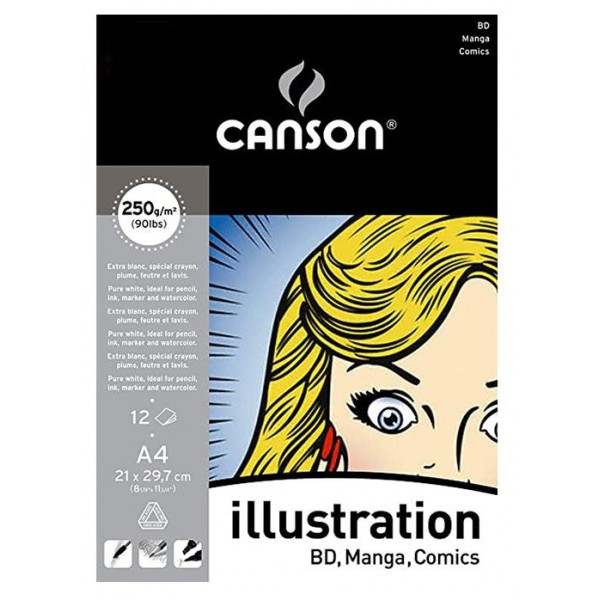 Canson Mπλοκ Illustration 250gr A4 - 210mm x 297mm 12φ Canson Mπλοκ Illustration 250gr A4 - 210mm x 297mm 12φ