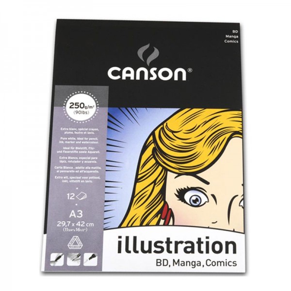 Canson Mπλοκ Illustration 250gr A3 - 297mm x 420mm 12φ Canson Mπλοκ Illustration 250gr A3 - 297mm x 420mm 12φ
