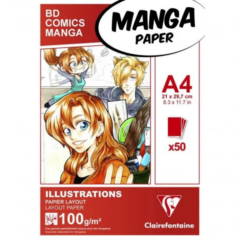 Clairefontaine Μπλοκ Μαρκαδόρου Manga Illustration 50 φύλλων A4 (21x29,7cm) 100gr