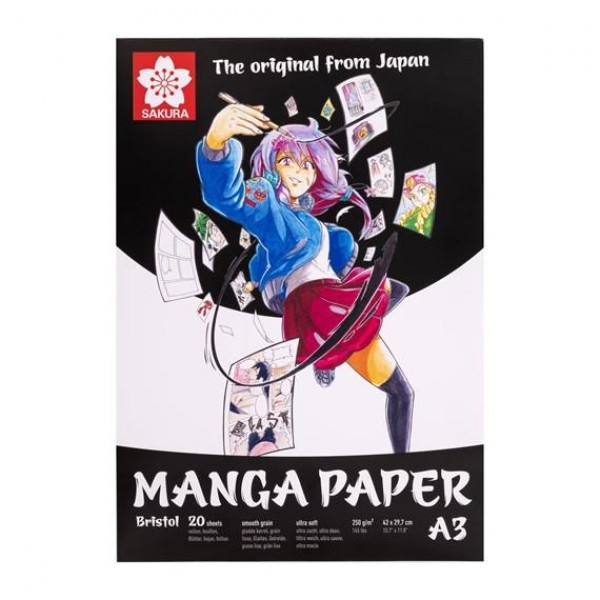 Μπλοκ Manga Paper Bristol 250g A3 - 297mm x 420mm 20φ Μπλοκ Manga Paper Bristol 250g A3 - 297mm x 420mm 20φ