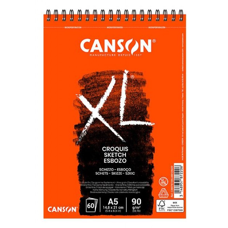 Canson Μπλοκ XL Sketch A5 90g 60φ