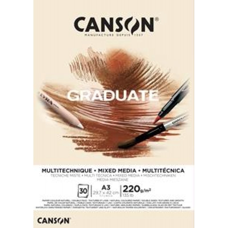 Canson Graduate Mixed Meida Natural A3 220g 30p