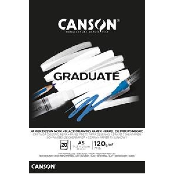 Canson Μπλοκ Graduate Black A5 120g 20φ Canson Μπλοκ Graduate Black A5 120g 20φ