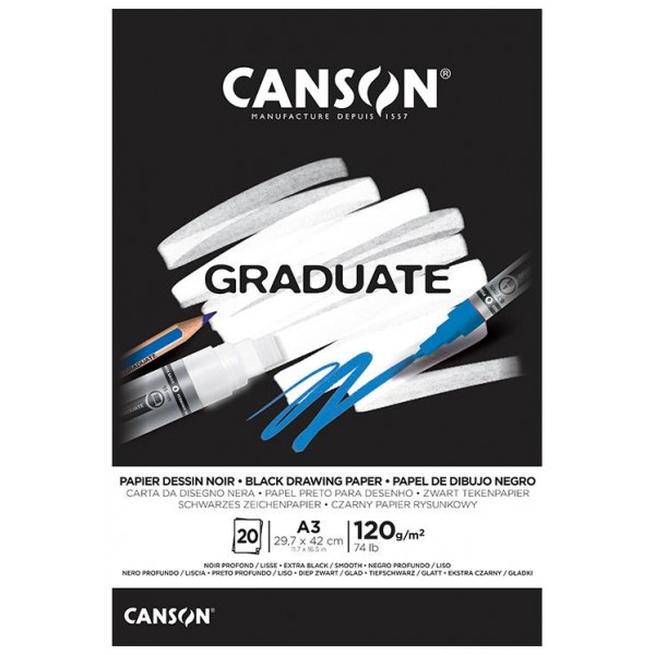 Canson Μπλοκ Graduate Black A3 120g 20φ Canson Μπλοκ Graduate Black A3 120g 20φ