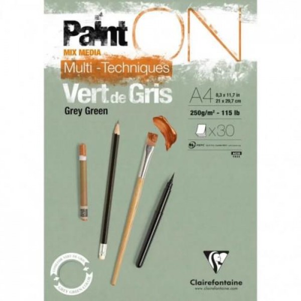 Clairefontaine Μπλοκ Mix Media PaintON Grey Green 30 φύλλων A4 (21x29,7cm) 250gr Clairefontaine Μπλοκ Mix Media PaintON Grey Green 30 φύλλων A4 (21x29,7cm) 250gr