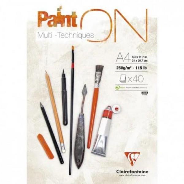 Clairefontaine Μπλοκ Mix Media PaintON 40 φύλλων A4 (21x29,7cm) 250gr Clairefontaine Μπλοκ Mix Media PaintON 40 φύλλων A4 (21x29,7cm) 250gr