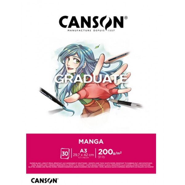 Μπλοκ Graduate Manga A3 - 297mm x 420mm 200g 30φ Μπλοκ Graduate Manga A3 - 297mm x 420mm 200g 30φ