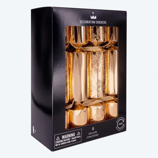 Christmas Crackers 30cm Golden Glitter Damask 8τεμ Christmas Crackers 30cm Golden Glitter Damask 8τεμ